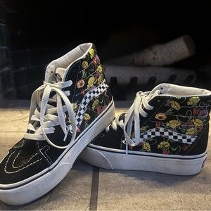 Vans SUEDE SK8-HI PLATFORM 2.0 SHOES Poppy‎ and checkerboard